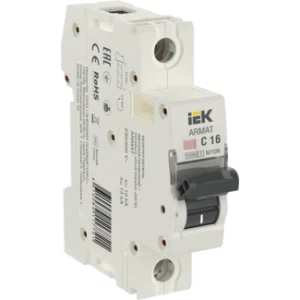 IEK ARMAT Автоматический выключатель M10N 1P C 16А - AR-M10N-1-C016 IEK ARMAT Автоматический выключатель M10N 1P C 16А - AR-M10N-1-C016