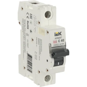 IEK ARMAT Автоматический выключатель M10N 1P C 40А - AR-M10N-1-C040 IEK ARMAT Автоматический выключатель M10N 1P C 40А - AR-M10N-1-C040