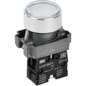 IEK Кнопка управления LA167-BAF11 d=22мм 1з белая - BBT20-BAF11-1-22-67-K01 IEK Кнопка управления LA167-BAF11 d=22мм 1з белая - BBT20-BAF11-1-22-67-K01