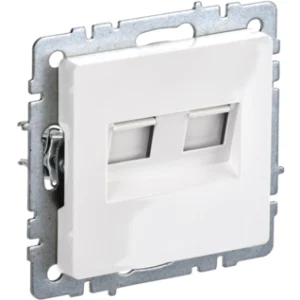 IEK BRITE Розетка двойная RJ11+RJ45 кат.5E РК/Т12-БрБ белый - BR-KT20-O-1-K01 IEK BRITE Розетка двойная RJ11+RJ45 кат.5E РК/Т12-БрБ белый - BR-KT20-O-1-K01