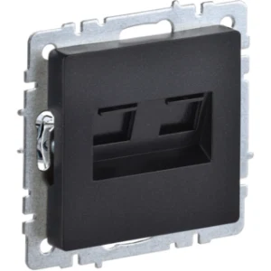 IEK BRITE Розетка двойная RJ11+RJ45 кат.5E РК/Т12-БрЧ черный - BR-KT20-O-1-K02 IEK BRITE Розетка двойная RJ11+RJ45 кат.5E РК/Т12-БрЧ черный - BR-KT20-O-1-K02