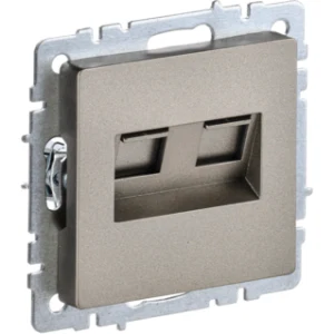 IEK BRITE Розетка двойная RJ11+RJ45 кат.5E РК/Т12-БрШ шампань - BR-KT20-O-1-K37 IEK BRITE Розетка двойная RJ11+RJ45 кат.5E РК/Т12-БрШ шампань - BR-KT20-O-1-K37