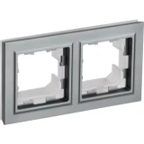 IEK BRITE Рамка 2-местная IP44 РУ-2-БрС-44 сталь