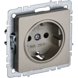 IEK BRITE Розетка 1-местная с заземлением с защитными шторками 16А РС14-1-0-БрШ шампань