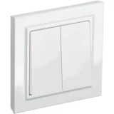 IEK BRITE Выключатель 2-клавишный 10А в сборе ВСР10-2-0-БрБ белый