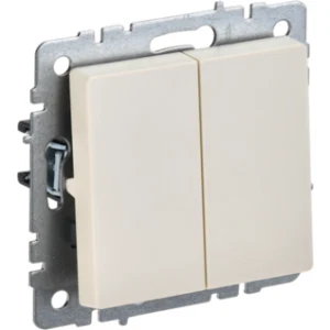 IEK BRITE Выключатель 2-клавишный 10А ВС10-2-0-БрКр бежевый - BR-V20-0-10-K10 IEK BRITE Выключатель 2-клавишный 10А ВС10-2-0-БрКр бежевый - BR-V20-0-10-K10