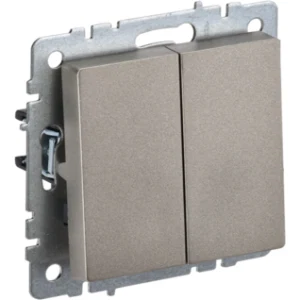 IEK BRITE Выключатель 2-клавишный 10А ВС10-2-0-БрШ шампань - BR-V20-0-10-K37 IEK BRITE Выключатель 2-клавишный 10А ВС10-2-0-БрШ шампань - BR-V20-0-10-K37