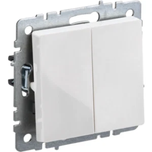 IEK BRITE Выключатель 2-клавишный проходной 10А ВС10-2-6-БрБ белый - BR-V22-0-10-K01 IEK BRITE Выключатель 2-клавишный проходной 10А ВС10-2-6-БрБ белый - BR-V22-0-10-K01