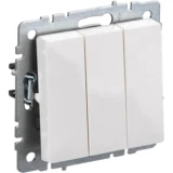 IEK BRITE Выключатель 3-клавишный 10А ВС10-3-0-БрБ белый