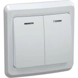 IEK Выключатель 2-клавишный с индикацией ВС10-2-1-ВБ 10А ВЕГА белый