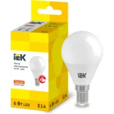 IEK Лампа светодиодная ALFA G45 шар 6Вт 230В 3000К E14