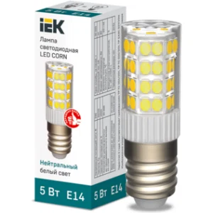 IEK Лампа светодиодная CORN капсула 5Вт 230В 4000К керамика E14 - LLE-CORN-5-230-40-E14 IEK Лампа светодиодная CORN капсула 5Вт 230В 4000К керамика E14 - LLE-CORN-5-230-40-E14