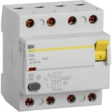 IEK Выключатель дифференциальный (УЗО) ВД1-63 4Р 50А 100мА тип А