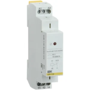 IEK Реле промежуточное модульное OIR 1 контакт 16А 12В AC/DC - OIR-116-ACDC12V IEK Реле промежуточное модульное OIR 1 контакт 16А 12В AC/DC - OIR-116-ACDC12V
