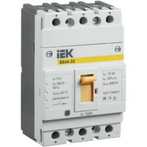 IEK Выключатель автоматический ВА44-33 3Р 100А 15кА - SVA4410-3-0100 IEK Выключатель автоматический ВА44-33 3Р 100А 15кА - SVA4410-3-0100