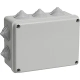 IEK Коробка распаячная КМ41241 для открытой проводки 150х110х70мм IP44 (RAL 7035, 10 гермовводов)