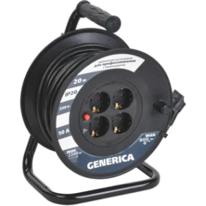 IEK Катушка УК20 с термозащитой 4 места 2P+PE/20м 3х1,0мм2 GENERICA - WKP10-10-04-20-G IEK Катушка УК20 с термозащитой 4 места 2P+PE/20м 3х1,0мм2 GENERICA - WKP10-10-04-20-G
